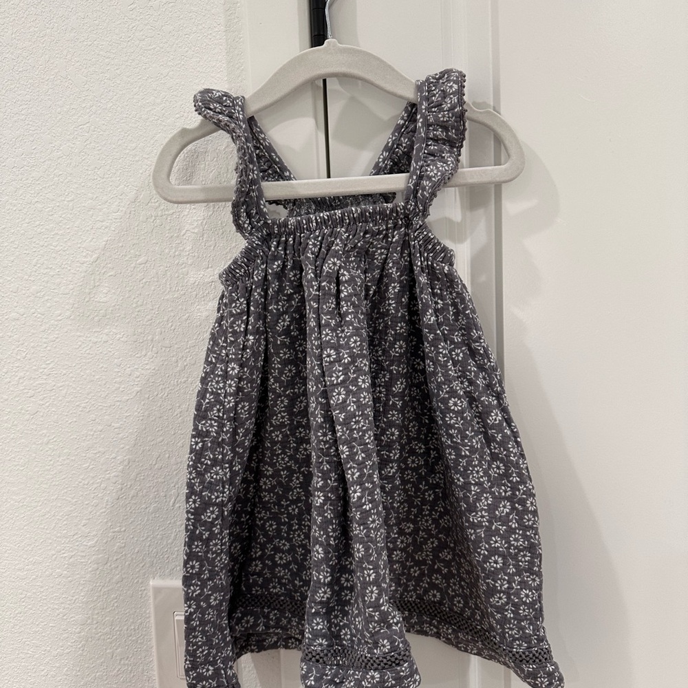 Floral Blue Sleeveless Dress